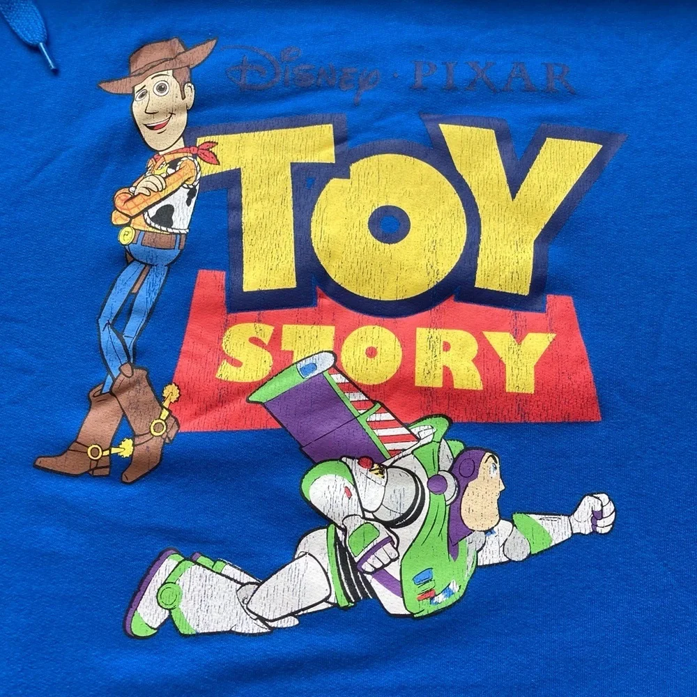 Disney Pixar Toy Story Blue Hoodie Graphic Pullover Size M Teen